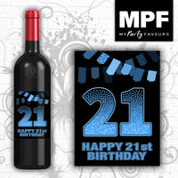 Birthday Sparkle Wine Bottle Label 18th 21st 30th 40th 50th 60th 70th 80th 90th