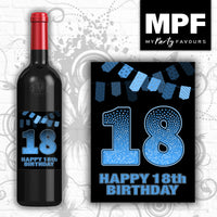Birthday Sparkle Wine Bottle Label 18th 21st 30th 40th 50th 60th 70th 80th 90th