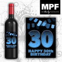 Birthday Sparkle Wine Bottle Label 18th 21st 30th 40th 50th 60th 70th 80th 90th