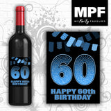 Birthday Sparkle Wine Bottle Label 18th 21st 30th 40th 50th 60th 70th 80th 90th