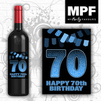 Birthday Sparkle Wine Bottle Label 18th 21st 30th 40th 50th 60th 70th 80th 90th