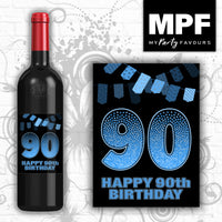 Birthday Sparkle Wine Bottle Label 18th 21st 30th 40th 50th 60th 70th 80th 90th