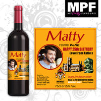 Personalised Buckfast Birthday Photo Tonic Wine Bottle Label - Any age & name