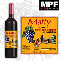 Personalised Buckfast Birthday Tonic Wine Bottle Label Any Name age message