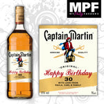 Personalised Birthday Captain Jamaica Spiced Rum Label
