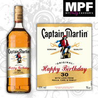 Personalised Birthday Captain Jamaica Spiced Rum Label