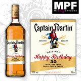 Personalised Birthday Captain Jamaica Spiced Rum Label