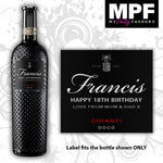 Personalised Chianti Wine Bottle LABEL - Birthday CHRISTMAS - Any text occasion