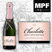 Personalised Birthday Prosecco / Champagne Bottle Label - 3 Styles Available