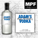 Personalised Birthday Vodka Bottle Label - Funny Novely Gift - Any Name & Age