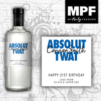 Personalised Birthday Vodka Bottle Label - Funny Novely Gift - Any Name & Age