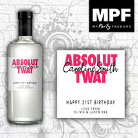 Personalised Birthday Vodka Bottle Label - Funny Novely Gift - Any Name & Age