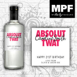 Personalised Birthday Vodka Bottle Label - Funny Novely Gift - Any Name & Age