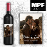 Personalised Photo Bottle Label - Wine Gin Vodka - Wedding Day