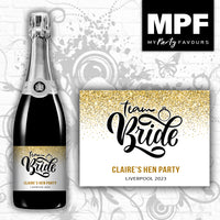 Personalised Bride - Hen Champagne Prosecco Bottle Label
