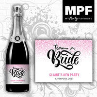Personalised Bride - Hen Champagne Prosecco Bottle Label