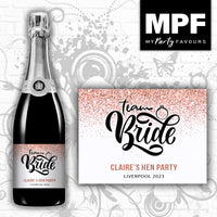 Personalised Bride - Hen Champagne Prosecco Bottle Label
