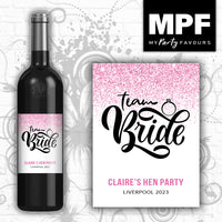 Personalised Bride - Hen Wine Bottle Label