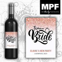 Personalised Bride - Hen Wine Bottle Label