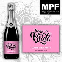 Personalised Bride - Hen Champagne Prosecco Bottle Label