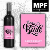 Personalised Bride - Hen Wine Bottle Label