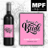 Personalised Bride - Hen Wine Bottle Label