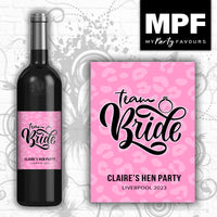 Personalised Bride - Hen Wine Bottle Label