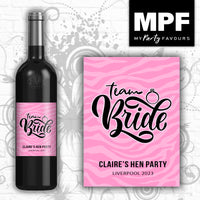 Personalised Bride - Hen Wine Bottle Label