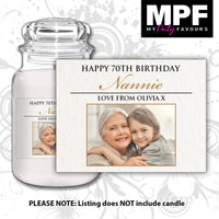Personalised Birthday Photo Candle Label Sticker - any occasion
