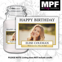 Personalised Birthday Photo Candle Label Sticker - any occasion