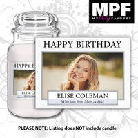 Personalised Birthday Photo Candle Label Sticker - any occasion