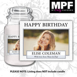 Personalised Birthday Photo Candle Label Sticker - any occasion