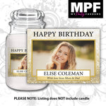 Personalised Birthday Photo Candle Label Sticker - any occasion