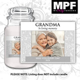 Personalised Memorial Photo Candle Label Sticker - In loving memory Funeral Wake