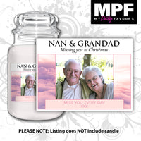 Personalised Memorial Photo Candle Label Sticker - In loving memory Funeral Wake