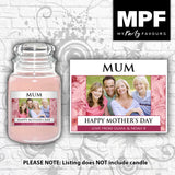 Personalised Mothers Day Photo Candle Label Sticker