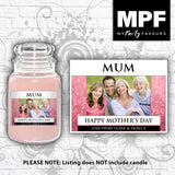 Personalised Mothers Day Photo Candle Label Sticker