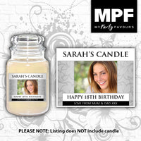 Personalised Birthday Photo Candle Label Sticker - any occasion