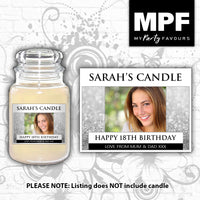 Personalised Birthday Photo Candle Label Sticker - any occasion