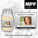 Personalised Birthday Photo Candle Label Sticker - any occasion