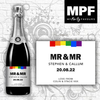 Personalised LGBTQ Champagne Bottle Label - Wedding Engagement Gay Lesbian Queer