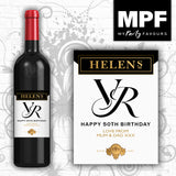 Personalised Birthday Wine/Gin/Vodka Bottle Label - Any Name and Age - Hardys