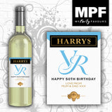 Personalised Birthday Wine/Gin/Vodka Bottle Label - Any Name and Age - Hardys