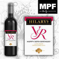 Personalised Birthday Wine/Gin/Vodka Bottle Label - Any Name and Age - Hardys