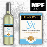 Personalised Birthday Wine/Gin/Vodka Bottle Label - Any Name and Age - Hardys