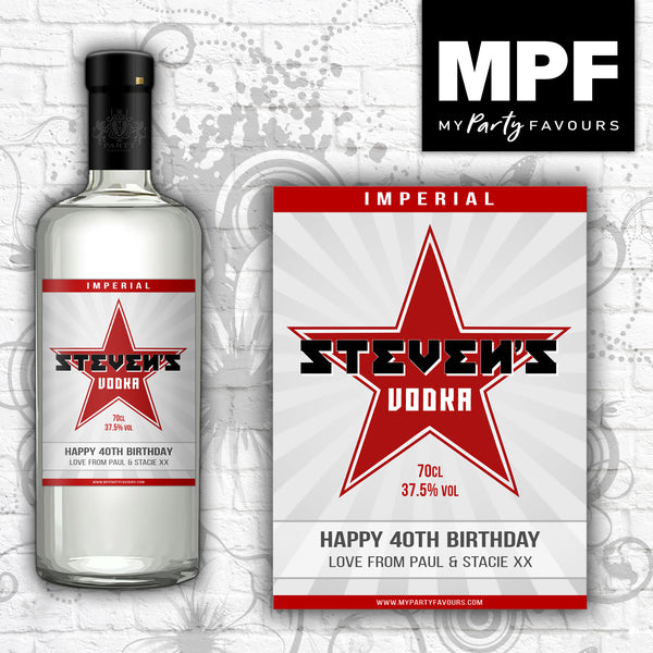 Personalised Birthday Vodka Bottle Label 18th 21st 30th 40th - Any Occasion