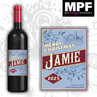 Personalised Christmas Wine Bottle Label - Jam Shed - Cheap Secret Santa Gift