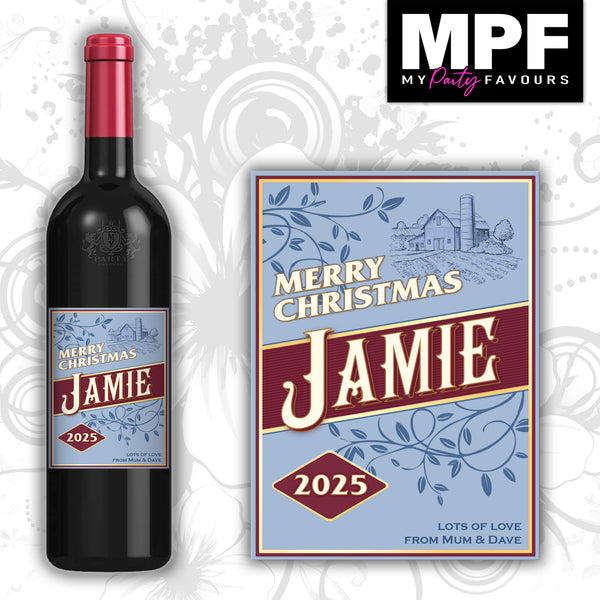 Personalised Christmas Wine Bottle Label - Jam Shed - Cheap Secret Santa Gift