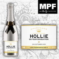 Personalised Graduation Champagne Bottle Label - Any Name - 4 Styles Available