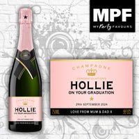 Personalised Graduation Champagne Bottle Label - Any Name - 4 Styles Available